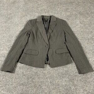 Ann Taylor Coat Womens 6 Gray Button Up Blazer School‎ Boy Teacher Lined Career